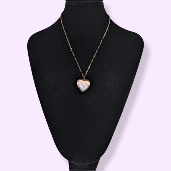 (2/$20) Colourful Iridescent Heart Locket Necklace - Picture 2 of 6